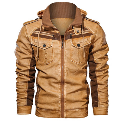 Harold™ | MEN'S HOODED FAUX LEATHER JACKET