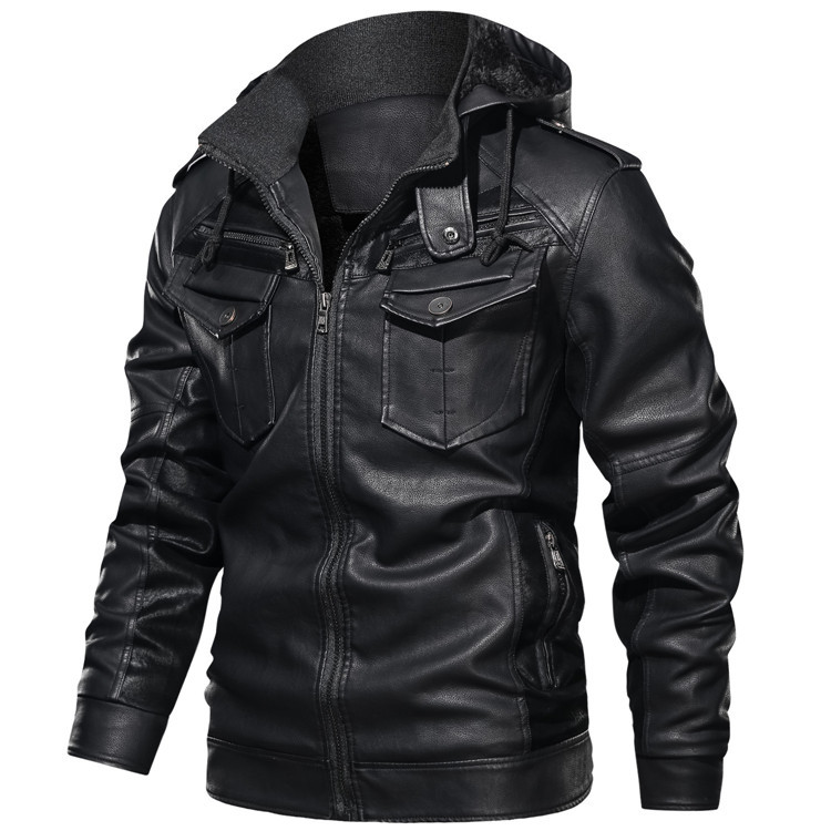 Harold™ | MEN'S HOODED FAUX LEATHER JACKET