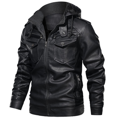 Harold™ | MEN'S HOODED FAUX LEATHER JACKET