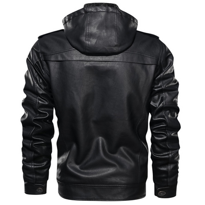 Harold™ | MEN'S HOODED FAUX LEATHER JACKET