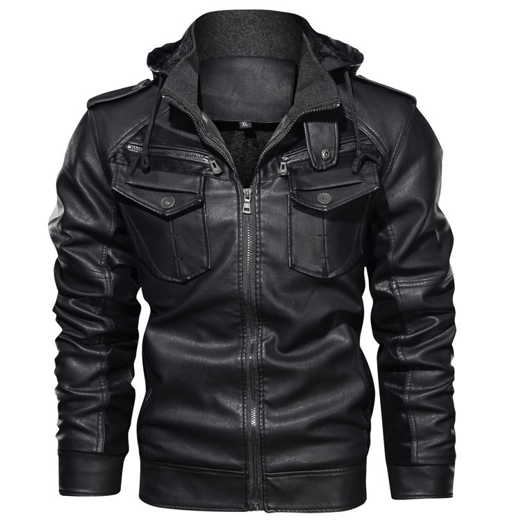 Harold™ | MEN'S HOODED FAUX LEATHER JACKET