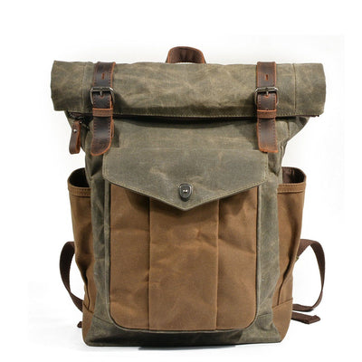 Wax Coated Canvas Roll Top Backpack | Marseille