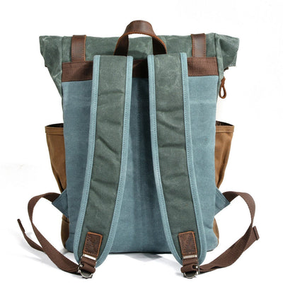 Wax Coated Canvas Roll Top Backpack | Marseille