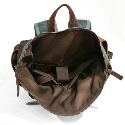 Wax Coated Canvas Roll Top Backpack | Marseille