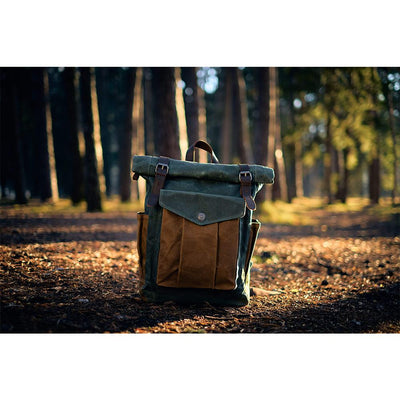 Wax Coated Canvas Roll Top Backpack | Marseille