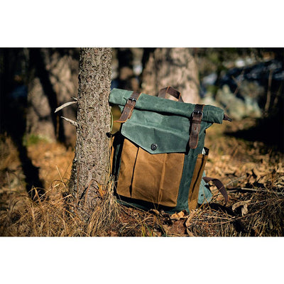 Wax Coated Canvas Roll Top Backpack | Marseille