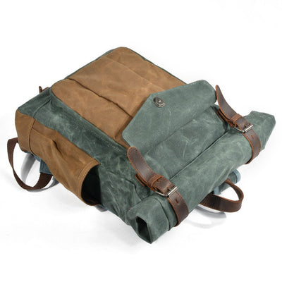 Wax Coated Canvas Roll Top Backpack | Marseille